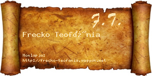 Frecko Teofánia névjegykártya